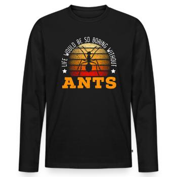 La vie serait si ennuyeuse sans Ants Entomologiste - T-shirt manches longues Premium bio Homme - noir - Devant - Nico (187cm)