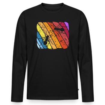 Entomologie des insectes fourmis rétro Futur entomologiste - T-shirt manches longues Premium bio Homme - noir - Devant - Nico (187cm)