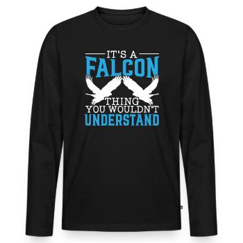 It's A Falcon Thing You Wouldn't Understand Bird - Men's Premium Organic Long Sleeve Shirt - black - Front - Nico (187cm)