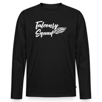 Falconry Squad Falconer Bird Ornithology Falcon - Men's Premium Organic Long Sleeve Shirt - black - Front - Nico (187cm)