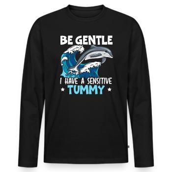 Delfinliebhaber Meeresbiologie Unterwassertier - Männer Premium Bio Langarmshirt - Schwarz - Vorne - Nico (187cm)