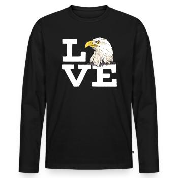 Vogelliebhaber Tier Ornithologie Adlerflüsterer - Männer Premium Bio Langarmshirt - Schwarz - Vorne - Nico (187cm)