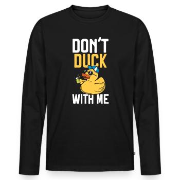 Entenflüsterer Entenvogel Wasservogel Entenliebhaber - Männer Premium Bio Langarmshirt - Schwarz - Vorne - Nico (187cm)