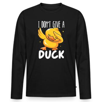 Ich gebe einem Entenflüsterer keine Entenentlein-Vogelente - Männer Premium Bio Langarmshirt - Schwarz - Vorne - Nico (187cm)