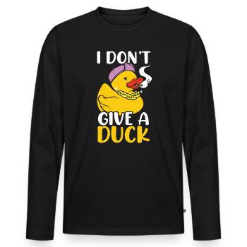 Ich gebe einem Entenflüsterer keine Entenentlein-Vogelente - Männer Premium Bio Langarmshirt - Schwarz - Vorne - Nico (187cm)
