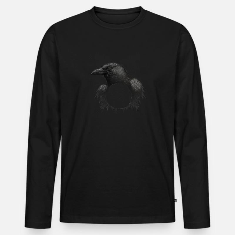 Schwarzer Rabe Steampunk - Männer Premium Bio Langarmshirt - Schwarz