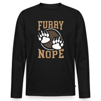 Furry Nope Bear Lover Wildlife Animal Bear - Men's Premium Organic Long Sleeve Shirt - black - Front - Nico (187cm)