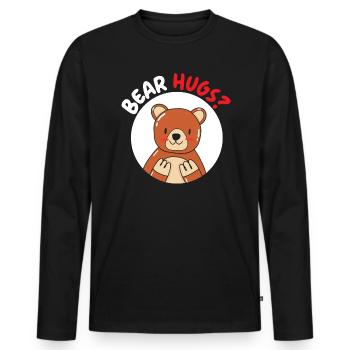 Bear Hugs Bear Lover Wildlife Animal Bear - Men's Premium Organic Long Sleeve Shirt - black - Front - Nico (187cm)