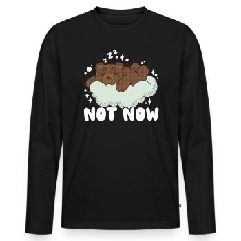 Pas maintenant Ours endormi Amoureux de la faune Ours animal - T-shirt manches longues Premium bio Homme - noir - Devant - Nico (187cm)