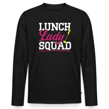 Cafeteria Worker Dinner Lady Cook Lunch Lady Squad - Men's Premium Organic Long Sleeve Shirt - black - Front - Nico (187cm)