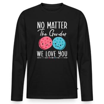 Unabhängig vom Geschlecht Wir lieben dich Geschlecht Enthüllung - Männer Premium Bio Langarmshirt - Schwarz - Vorne - Nico (187cm)