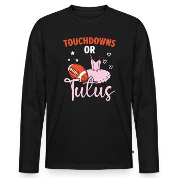 Touchdowns Oder Tutus Schwangerschaft Geschlecht Enthüllung - Männer Premium Bio Langarmshirt - Schwarz - Vorne - Nico (187cm)