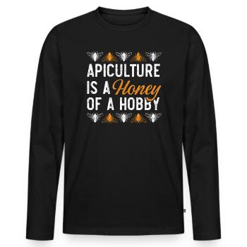 Beekeeper Beekeeping Apiarist Honeybee Bee Lover - Men's Premium Organic Long Sleeve Shirt - black - Front - Nico (187cm)