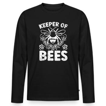 Beekeeper Beekeeping Honeybee Keeper Of The Bees - Men's Premium Organic Long Sleeve Shirt - black - Front - Nico (187cm)