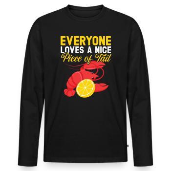 Tout le monde aime un beau morceau de homard à queue - T-shirt manches longues Premium bio Homme - noir - Devant - Nico (187cm)