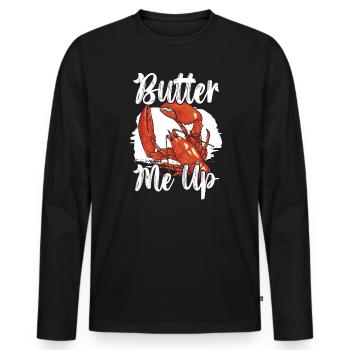 Butter Me Up Crawfish Eater Seafood Lobster Lover - T-shirt manches longues Premium bio Homme - noir - Devant - Nico (187cm)