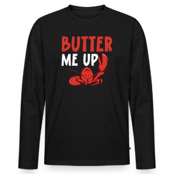 Butter Me Up Crawfish Eater Seafood Lobster Lover - T-shirt manches longues Premium bio Homme - noir - Devant - Nico (187cm)