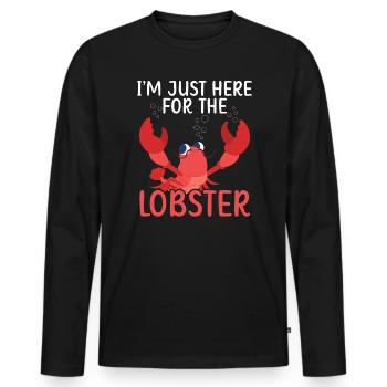 Je suis juste ici pour les fruits de mer de langoustes de homard - T-shirt manches longues Premium bio Homme - noir - Devant - Nico (187cm)