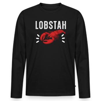 Lobstah Crawfish Eater Seafood Lobster Lover - T-shirt manches longues Premium bio Homme - noir - Devant - Nico (187cm)