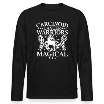 Carcinoid Cancer Warriors Are Magical Unicorn - Men's Premium Organic Long Sleeve Shirt - black - Front - Nico (187cm)