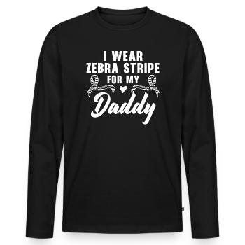 Je porte une bande zébrée pour mon papa Cancer Carcinoïde - T-shirt manches longues Premium bio Homme - noir - Devant - Nico (187cm)