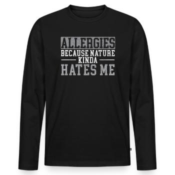 Asthma Bewusstsein Atmung Keuchen Asthma Krieger - Männer Premium Bio Langarmshirt - Schwarz - Vorne - Nico (187cm)