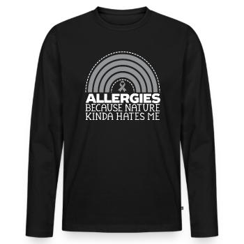 Asthma Bewusstsein Atmung Keuchen Asthma Krieger - Männer Premium Bio Langarmshirt - Schwarz - Vorne - Nico (187cm)