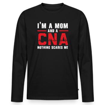 CNA Nurse Mommy Essential Hero Nursing Mothers Day - Men's Premium Organic Long Sleeve Shirt - black - Front - Nico (187cm)