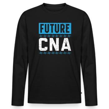 Infirmière auxiliaire certifiée Avenir médical AIIC - T-shirt manches longues Premium bio Homme - noir - Devant - Nico (187cm)