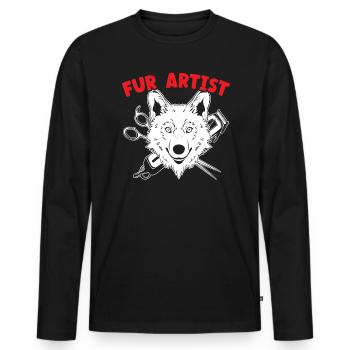 Pet Groomer Animal Stylist Animal Salon Artiste de fourrure - T-shirt manches longues Premium bio Homme - noir - Devant - Nico (187cm)