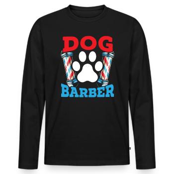 Dog Barber Pet Groomer Pet Salon Fur Artist - T-shirt manches longues Premium bio Homme - noir - Devant - Nico (187cm)