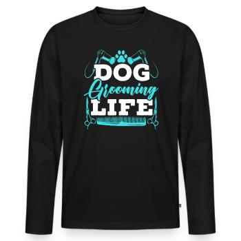 Hundepflege Leben Haustier Groomer Haustier Salon Pelz Künstler - Männer Premium Bio Langarmshirt - Schwarz - Vorne - Nico (187cm)