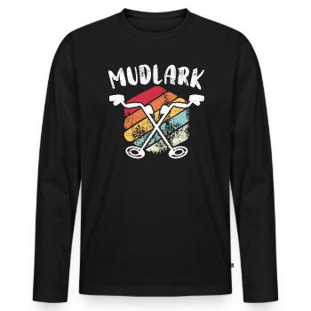 Mudlark Metal Detectorist Treasure Hunting - Men's Premium Organic Long Sleeve Shirt - black - Front - Nico (187cm)