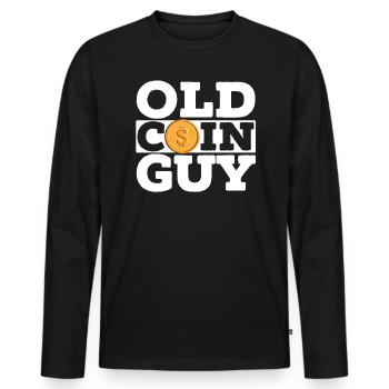 Old Coin Guy Metalldetektor Schatzsuche - Männer Premium Bio Langarmshirt - Schwarz - Vorne - Nico (187cm)