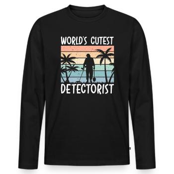 World's Cutest Detectorist Treasure Hunting Lover - Men's Premium Organic Long Sleeve Shirt - black - Front - Nico (187cm)