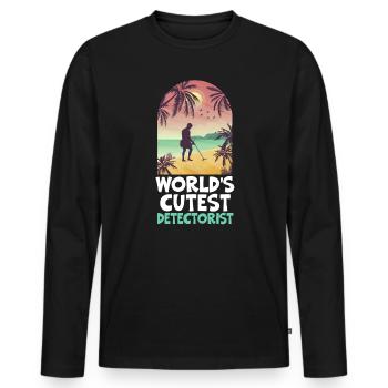 World's Cutest Detectorist Treasure Hunting Lover - Men's Premium Organic Long Sleeve Shirt - black - Front - Nico (187cm)
