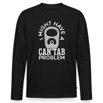Je pourrais avoir un problème d’onglet de boîte de conserve Chasse au trésor - T-shirt manches longues Premium bio Homme - noir - Devant - Nico (187cm)