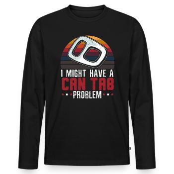 Je pourrais avoir un problème d’onglet de boîte de conserve Chasse au trésor - T-shirt manches longues Premium bio Homme - noir - Devant - Nico (187cm)