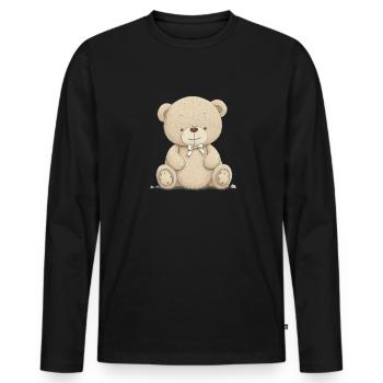 Bear motif for children - Men's Premium Organic Long Sleeve Shirt - black - Front - Nico (187cm)