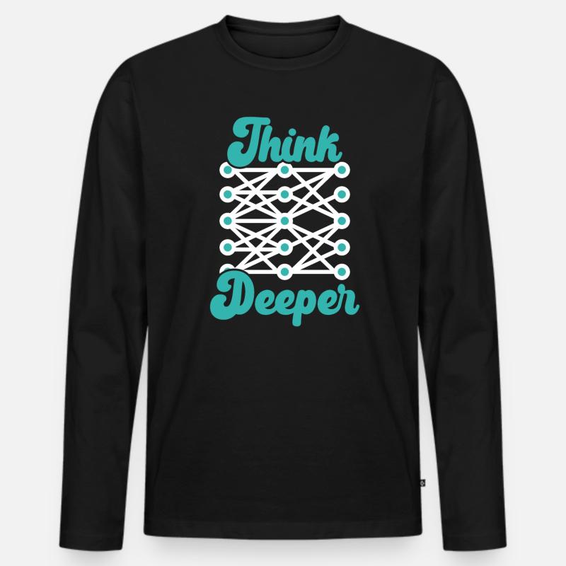 Think Deeper AI Artificial Intelligence Robotics Men's Premium Organic Long Sleeve Shirt