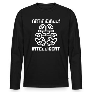 Artificially Intelligent Artificial Intelligence - Men's Premium Organic Long Sleeve Shirt - black - Front - Nico (187cm)