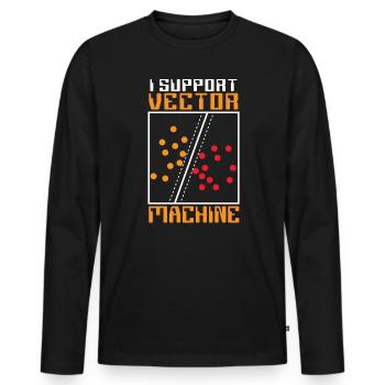 I Support Vector Machine Artificial Intelligence - Men's Premium Organic Long Sleeve Shirt - black - Front - Nico (187cm)