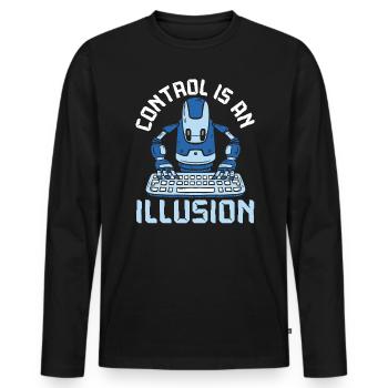 Control Is An Illusion Artificial Intelligence - Men's Premium Organic Long Sleeve Shirt - black - Front - Nico (187cm)