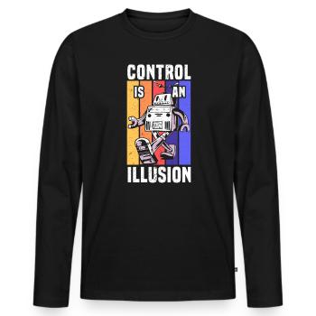 Control Is An Illusion Artificial Intelligence - Men's Premium Organic Long Sleeve Shirt - black - Front - Nico (187cm)