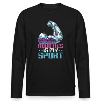 Deep Learning KI Künstliche Intelligenz Robotik - Männer Premium Bio Langarmshirt - Schwarz - Vorne - Nico (187cm)