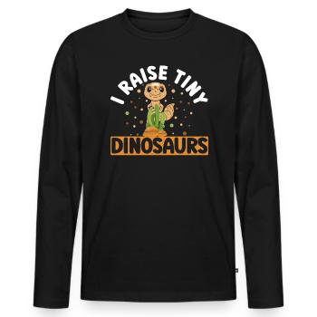 J’élève de minuscules dinosaures Reptile Léopard Gecko amoureux - T-shirt manches longues Premium bio Homme - noir - Devant - Nico (187cm)