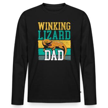Reptilienleopard Gecko Liebhaber Eidechse Herpetologie - Männer Premium Bio Langarmshirt - Schwarz - Vorne - Nico (187cm)