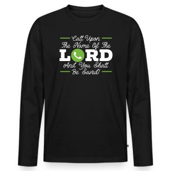Christlich Gläubiger Religiöser Pastor Bibel - Männer Premium Bio Langarmshirt - Schwarz - Vorne - Nico (187cm)