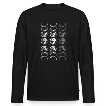 Full Moon Astrology Astronomy Eclipse Moon Phase - Men's Premium Organic Long Sleeve Shirt - black - Front - Nico (187cm)