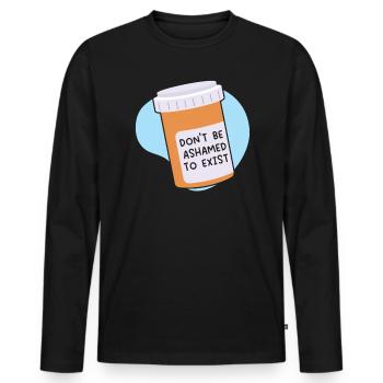 Schämen Sie sich nicht, Bewusstsein für psychische Gesundheit zu existieren - Männer Premium Bio Langarmshirt - Schwarz - Vorne - Nico (187cm)